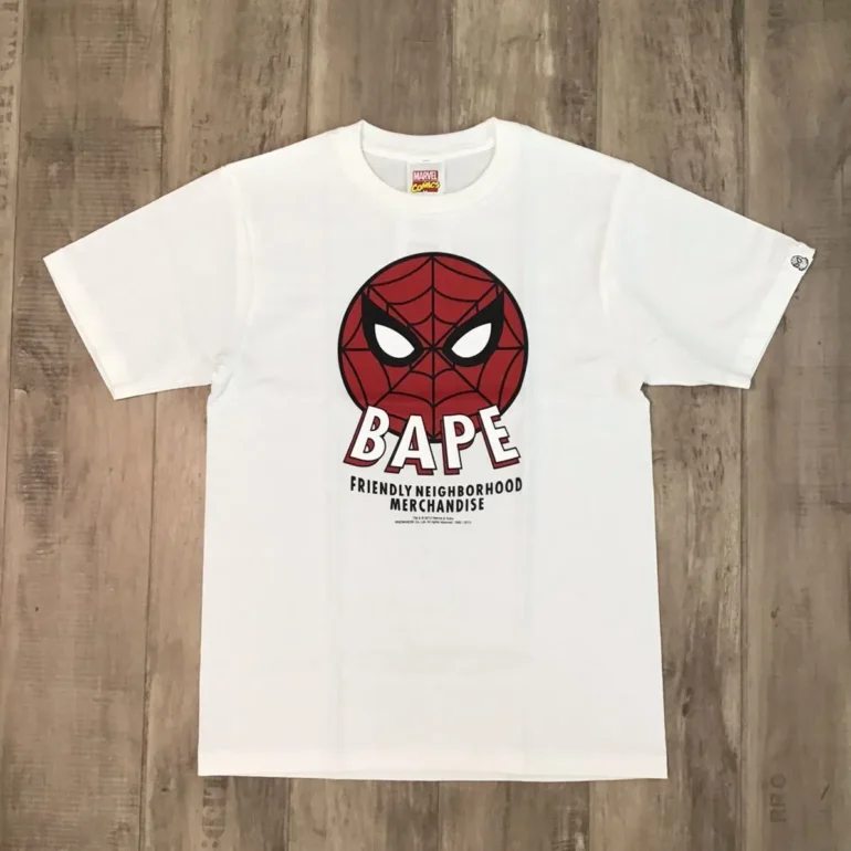 BAPE marvel comics Spider Man Milo T-shirt White